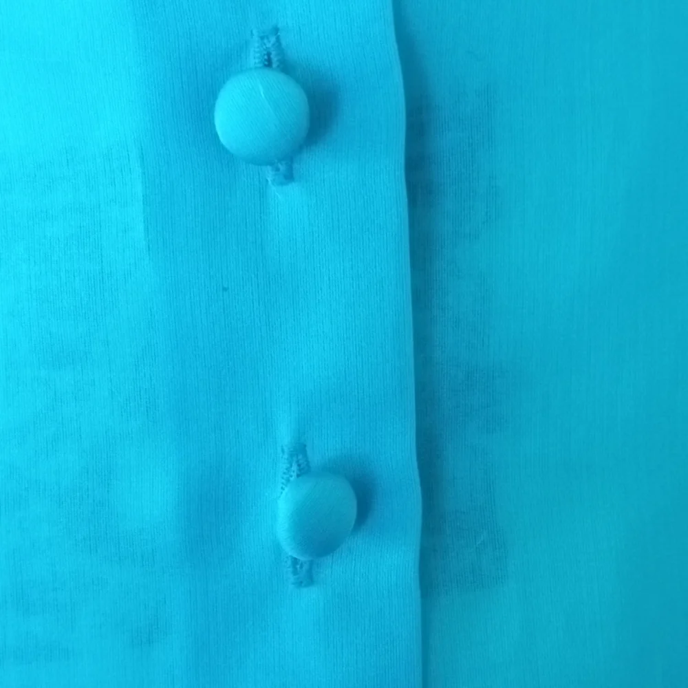 Ralph Lauren purple label women's blouse 100% silk size 6 turquoise color - Picture 13 of 17